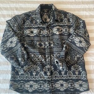 Ralph Lauren RRL Men’s Gray Patterned Double Knit Jacquard Over-shirt